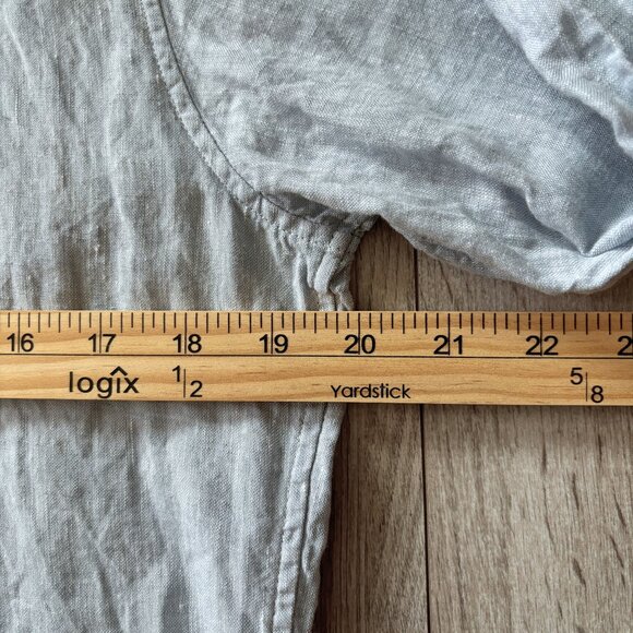 Michael Kors Linen Light Blue Button Down Shirt Mens Medium Preppy Vacation - Picture 7 of 16